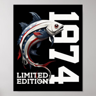 Angler Geburtstag Angeln Limitierte Auflage 1974 1 Poster