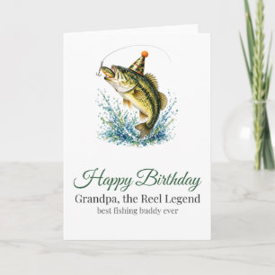 Angler-Geburtstagskarte für Opa Angel-Legende Karte