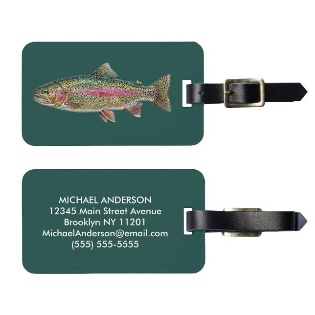 Angler-Gepäckanhänger – Forellen-Angel-Design   Gepäckanhänger (Von Creator hochgeladen)