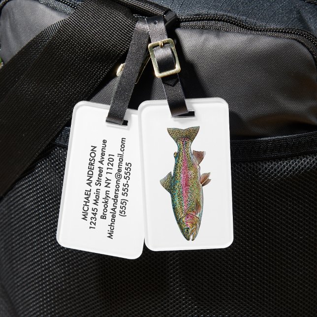 Angler-Gepäckanhänger – Forellen-Fischdesign   Gepäckanhänger (Von Creator hochgeladen)