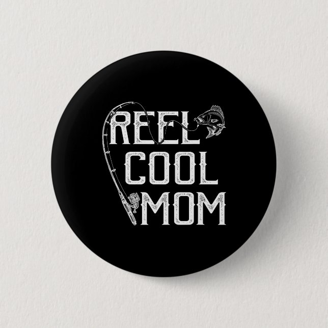 Angler-Geschenk Rolle Coole Mutter Fischer Preis L Button (Vorderseite)