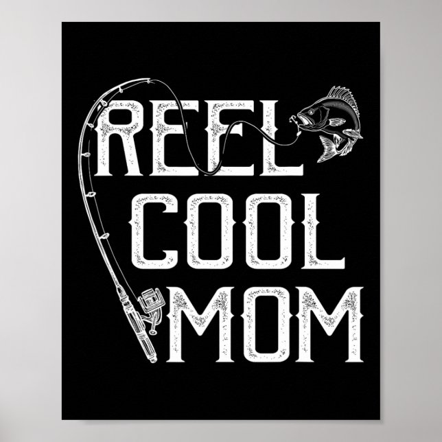 Angler Geschenk Rolle Coole Mutter Fischer Preis L Poster (Vorne)