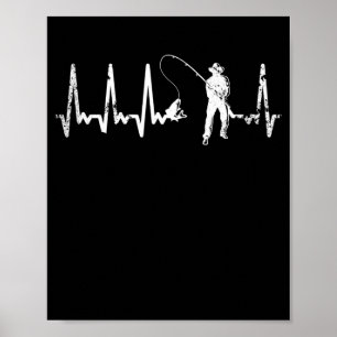 Angler Herzschlag Fischer Puls Fisch EKG Geschenk Poster