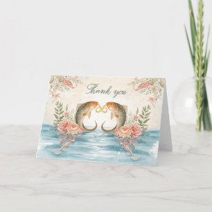 Angler-Hochzeit Aquarell Danke-Karte Dankeskarte