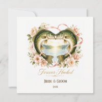 Angler-Hochzeit mit Rute und Blumen