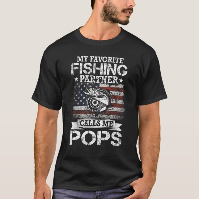 Angler I mein Lieblings-Angelpartner ruft mich Pop T-Shirt (Vorderseite)