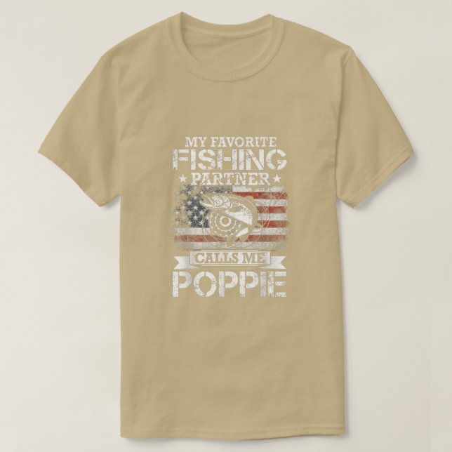 Angler I mein Lieblings-Angelpartner ruft mich Pop T-Shirt (Design vorne)