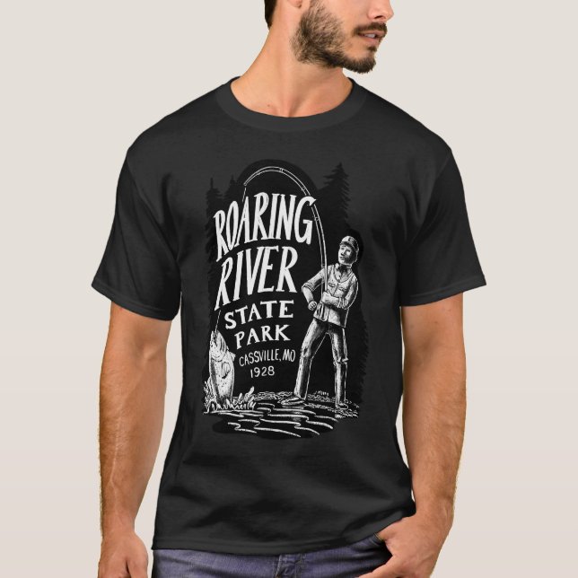 Angler im Roaring River State Park T-Shirt (Vorderseite)