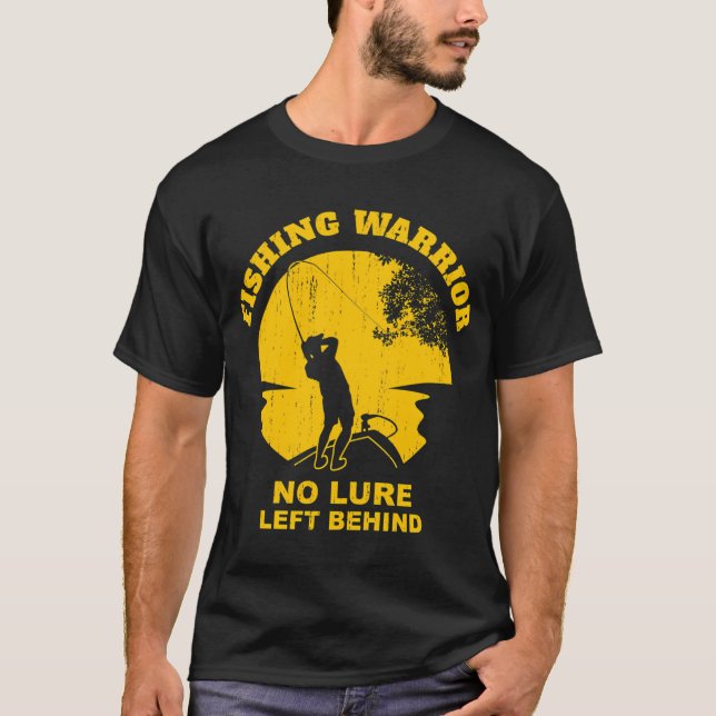 Angler Krieger Kein Köder bleibt zurück Lustiger A T-Shirt (Vorderseite)