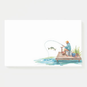 Angler & Lake Scene - Angler & Lake Scene Post-it Klebezettel