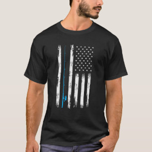 Angler-Liebhaber Amerikanische Flagge Angelrute Va T-Shirt