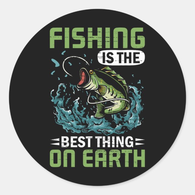Angler-Meme-Zitat  Runder Aufkleber (Vorderseite)