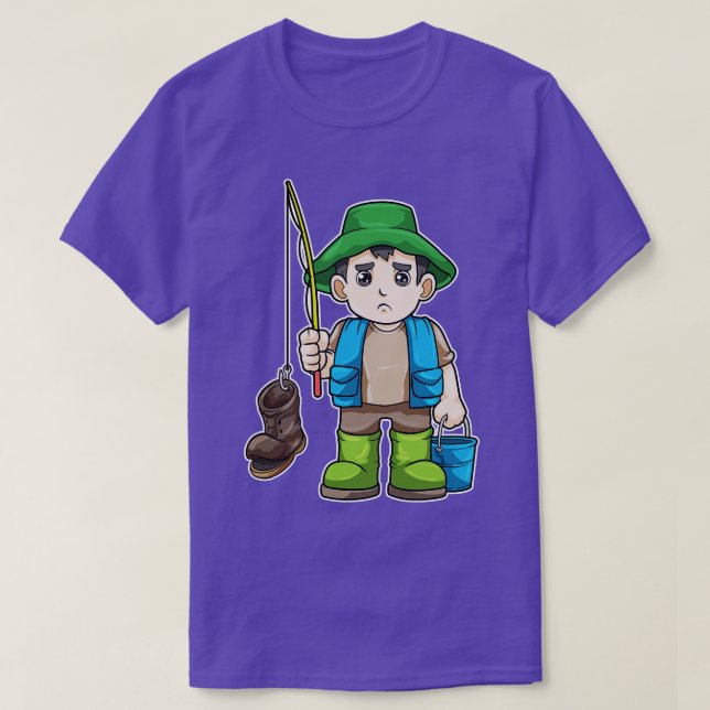 Angler mit Eimer T-Shirt (Design vorne)