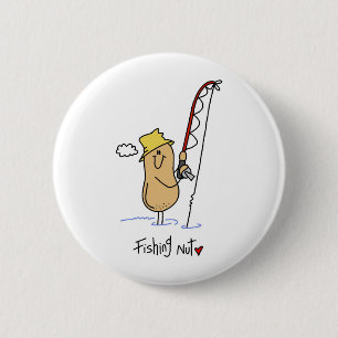 Angler-Nuss-T-Shirts und Geschenke Button