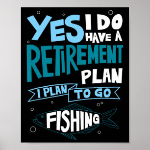 Angler-Rentner-Shirt Ruhestands-Geschenke Opa Poster