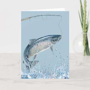 Angler-Ruhestand-Rute und Fisch  Karte