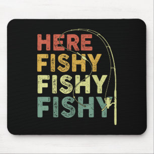 Angler-Shirt Here-fischig Lustig B Fisch Dad Mousepad