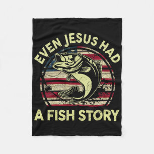 Angler-Shirt, sogar Jesus hatte eine Fischgeschich Fleecedecke
