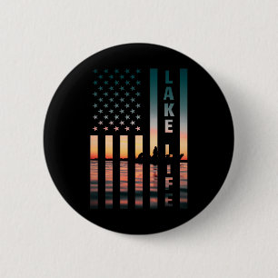 Angler-Sonnenuntergang-Amerikanische-Flagge-B-Fisc Button