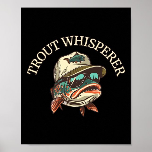 Angler Spaß Abenteuerlustiger Forellenflüsterer  Poster (Vorne)