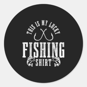 Angler Spruch Geschenk Das ist mein Glücksfisch Runder Aufkleber