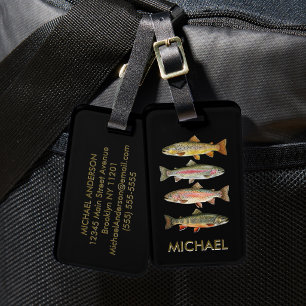 Angler-Tascheanhänger – Forellen-Angel-Design Gepäckanhänger