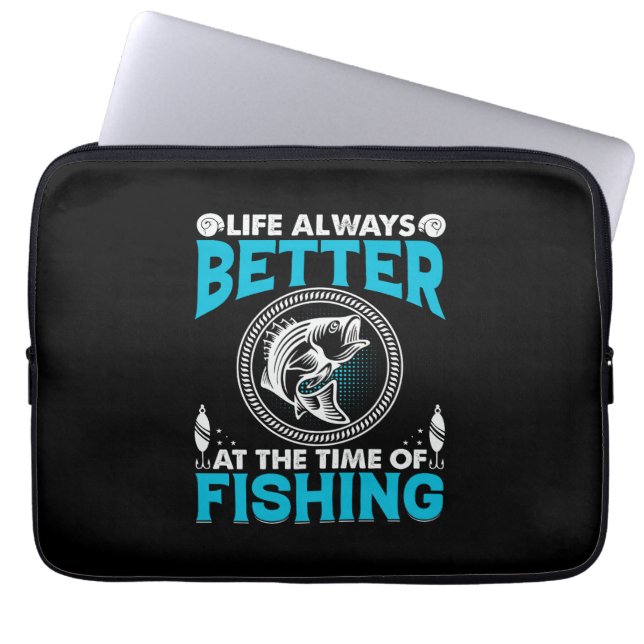 Angler-Thema Laptopschutzhülle (Vorderseite)