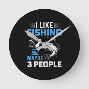 Angler-Thema  Runde Wanduhr