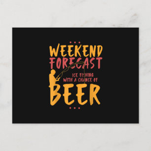 Angler- und Eisfischerei mit Bier Ankündigungspostkarte