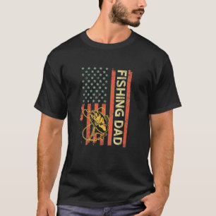 Angler-Vater Amerikanische Flagge Vatertag 4. Juli T-Shirt
