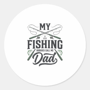 Angler-Vater Vintage-graviertes Shirt-Design Runder Aufkleber