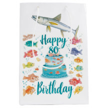 Angler zum 80. Geburtstag Wasserfarben