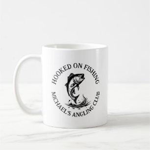 Anglerclub-Logo 'Hooked On Fishing', personalisier Kaffeetasse