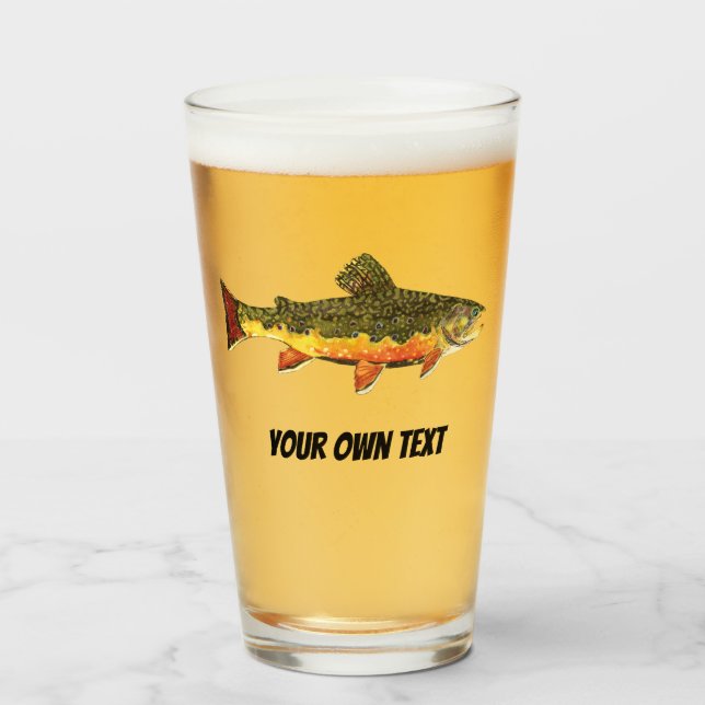 Anglerfisch des Brook Trout Fly Fishing Ichthyolog Glas (Vorne (Gefüllt))