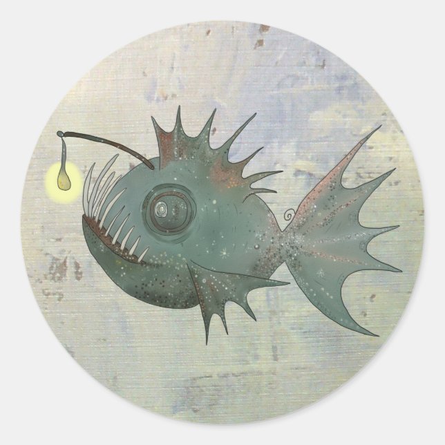 Anglerfisch Runder Aufkleber (Vorderseite)