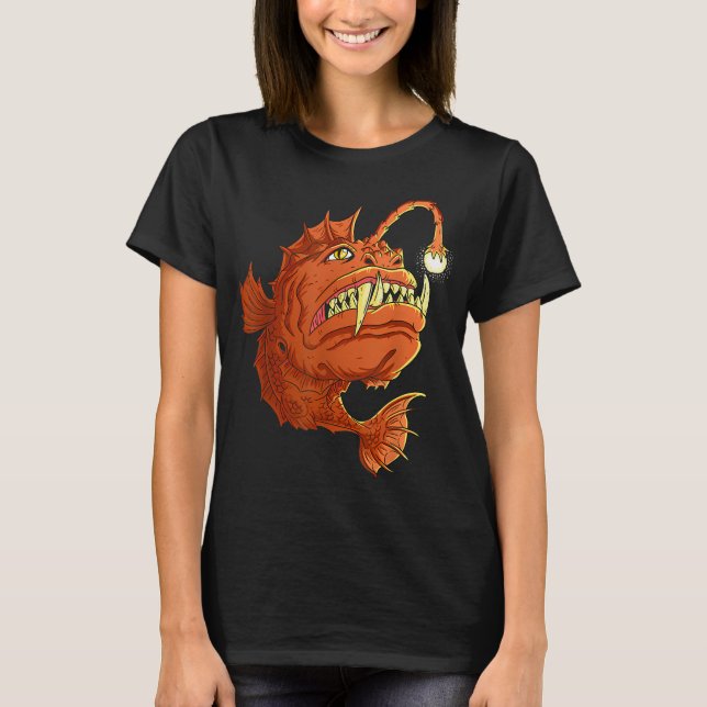 Anglerfisch Tiefseefisch T-Shirt (Vorderseite)