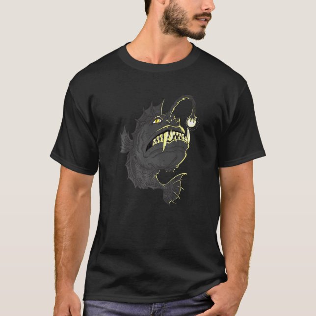 Anglerfisch Tiefseefisch T-Shirt (Vorderseite)