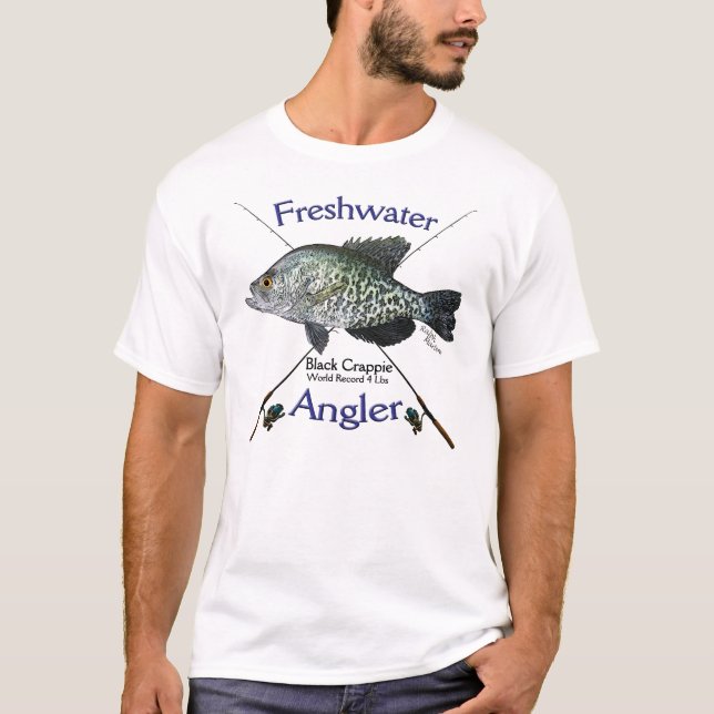 ANGLERfischen T-Shirt des schwarzen Crappie (Vorderseite)