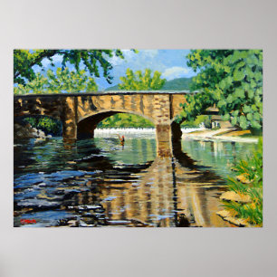 Anglerfischerei auf Forellen Poster