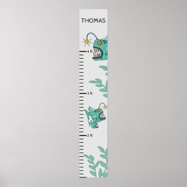 Anglerfish Deep Sea Boys Growth Chart Poster (Vorne)