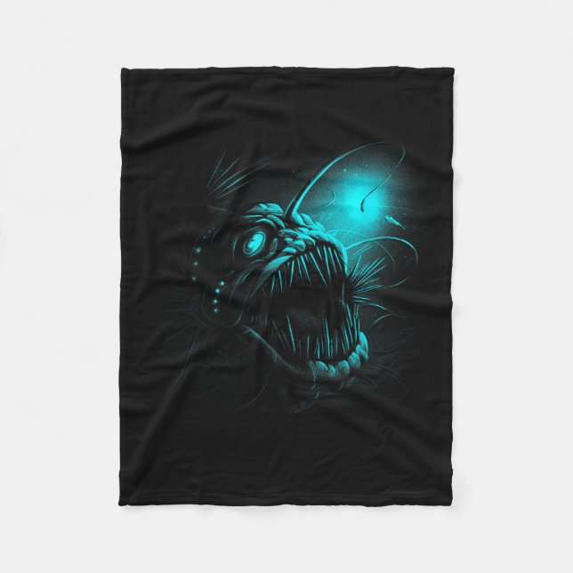 Anglerfish Deep Sea Creatures Angler Fish Ocean Se Fleecedecke (Vorderseite)