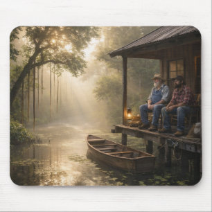 Anglerhütte im Louisiana Bayou Mousepad