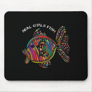 Anglerkleidung für Mädchen Echte Mädchen fischen Mousepad