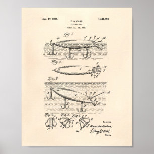 Anglerköder 1923 Patent Kunst Alte Pepper Poster