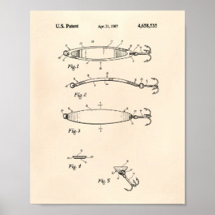 Anglerköder 1964 Patent Kunst Alter Pepper Poster