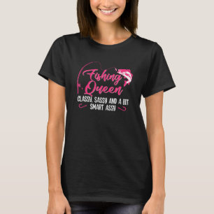 Anglerkönigin für Frauen Mädchen Angeln Fischer T-Shirt