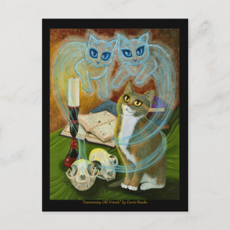 Anglerliche Alte Freunde, Ghost Cat Art Postcard Postkarte