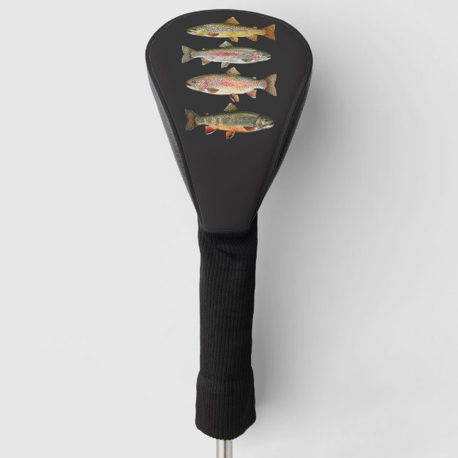 Anglerliebhaber – Forellenangler Design Golf Headcover (Vorderseite)