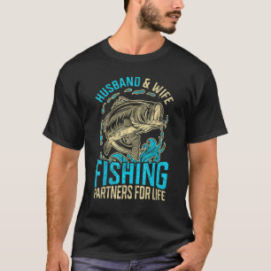Anglerpaar Ehemann Ehefrau Fishing Partnerlook T-Shirt