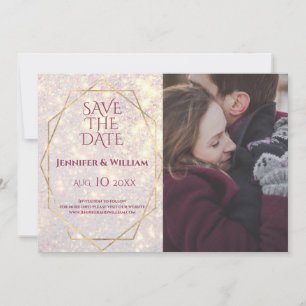 Anglerrosa Lavendel Glitzer Hochzeit Save The Date